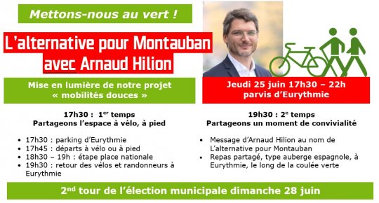 Municipales 2020 : Mettons-nous au vert avec Arnaud HILION et l'alternative pour Montauban !