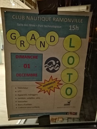 GRAND LOTO Club NAUTIQUE de RAMONVILLE. 1 Décembre 2019.