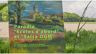 'Ecolos d'abord' et ' Salsa OGM', vidéoparodies de Stéphanie Muzard avec Nicolas Hanny , répétition
