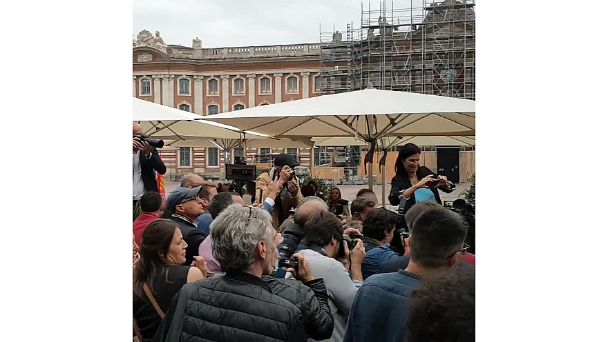 Carole Delga gagnante des Elections Régionales 2021 d'Occitanie était au Florida place du Capitole à Toulouse le soir des élections